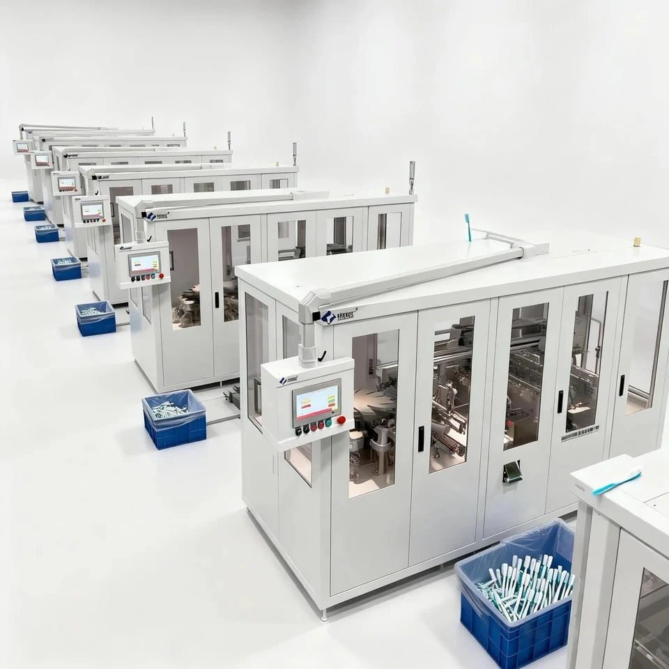 Fuji Low-Damage 10-Head 2-Knife Toothbrush Finishing Machine